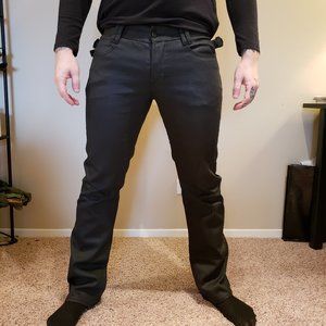 Affliction Coated Slim Straight Jeans